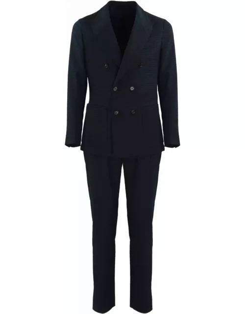 Eleventy Blue Double-breasted Suit