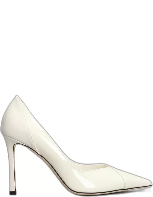 Jimmy Choo Cass 95 Pumps In White Patent Leather