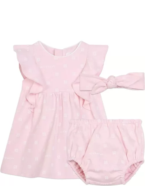 Givenchy 4g Pink Dress With Headband And Culotte