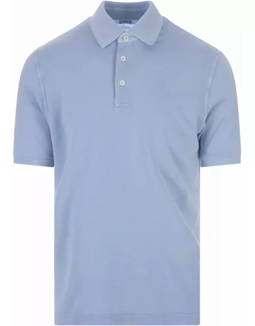 Fedeli Light Blue Polo Shirt In Piqué Cotton