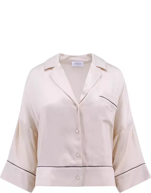 Off-White Viscosa Pajama Shirt