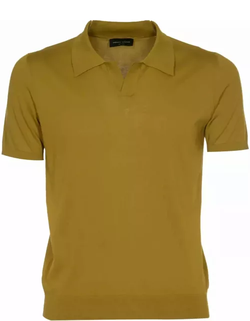 Roberto Collina Plain Ribbed Polo Shirt