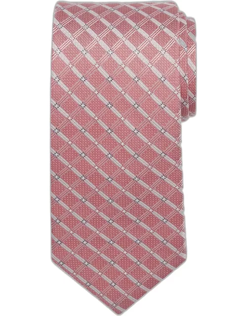 JoS. A. Bank Men's Traveler Collection Frosted Grid Tie, Coral, One