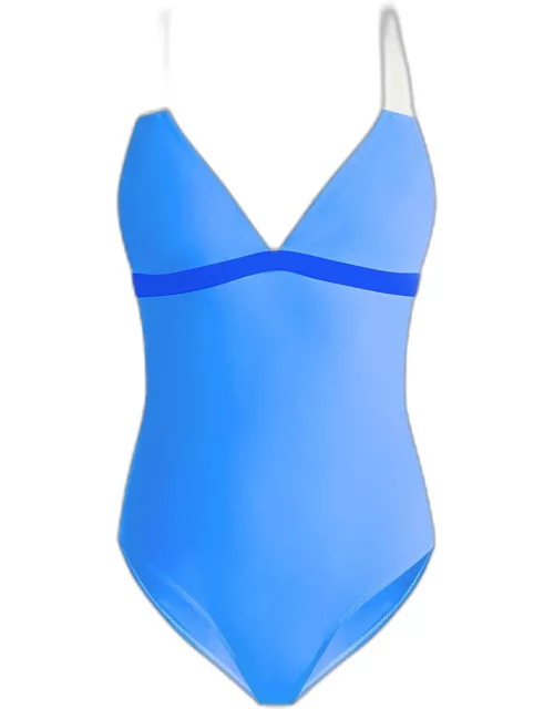 Aruba Colorblock Double-Strap One-Piece Swimsuit