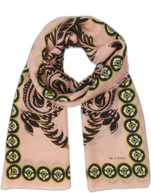 Floral Patterned Silk Scarf