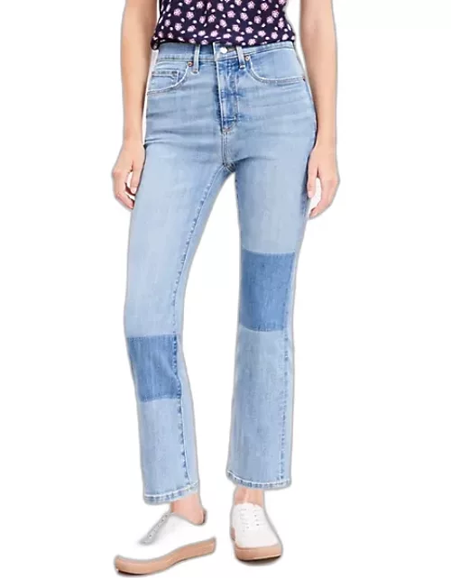 Loft High Rise Kick Crop Jeans in Destructed Mid Stone Wash