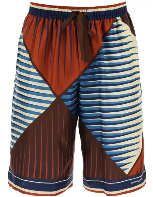 DOLCE & GABBANA printed silk bermuda shorts set