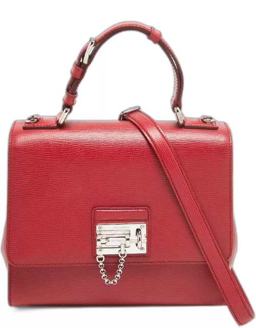 Dolce & Gabbana Red Leather Medium Miss Monica Top Handle Bag