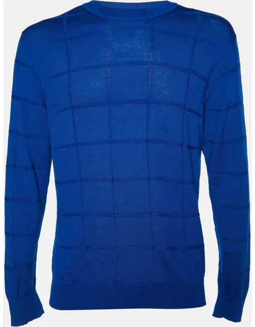 Dior Homme Blue Wool Knit Crew Neck Sweater