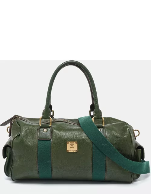 MCM Green Leather Double Pocket Bag