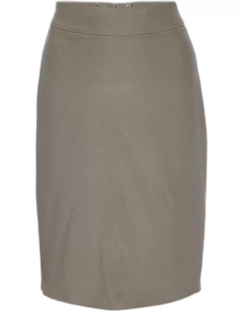 Armani Collezioni Brown Silk Crepe Pencil Skirt