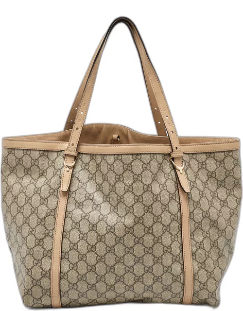 Gucci Beige GG Supreme Canvas and Leather Nice Tote