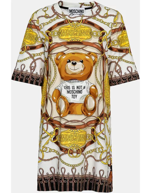 Moschino Military Teddy Scarf Print Dress Multi Cotton Dres