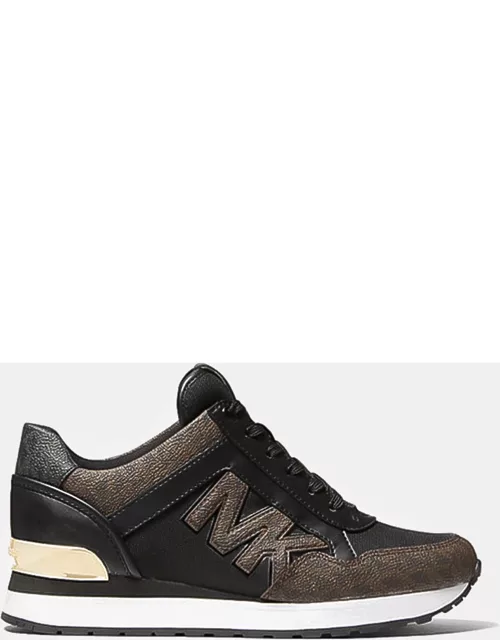 Michael Kors Maddy Black leather trainer