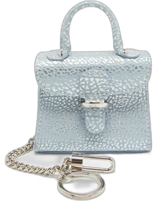 Delvaux Blue/Silver Leather Brilliant Bag Char