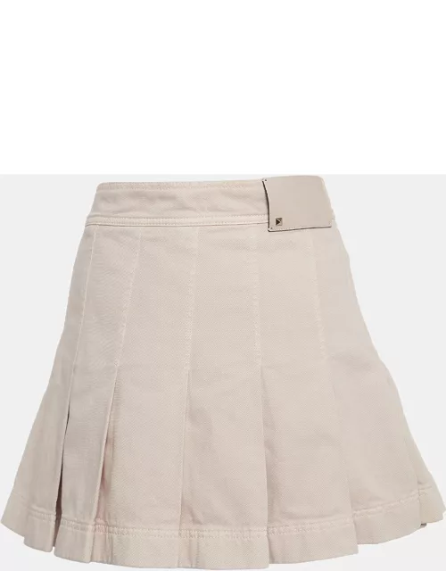 Valentino Pink Denim Pleated Mini Skirt