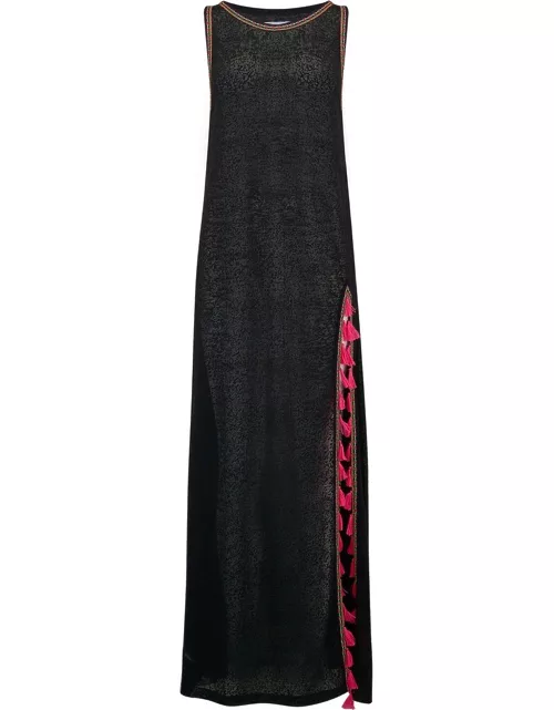 PITUSA Tassel Slit Dress - Black