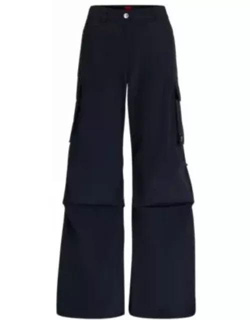 Relaxed-fit cargo trousers with a wide leg- Light Blue Women's HUGO Your Way