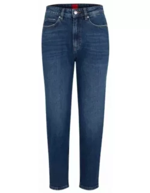 Relaxed-fit jeans in blue vintage-wash denim- Blue Women's Jean