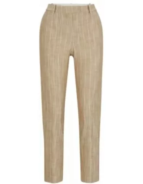 Regular-fit trousers with pinstripe pattern- Patterned Women's Formal Pant