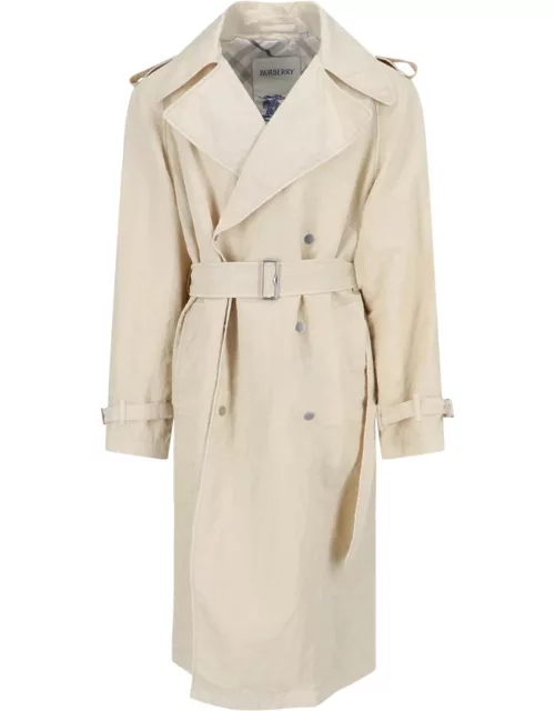 Burberry Nylon Double-Breasted Trench Coat