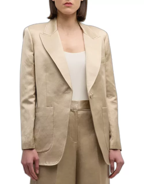 Francesca Single-Button Satin Jacket