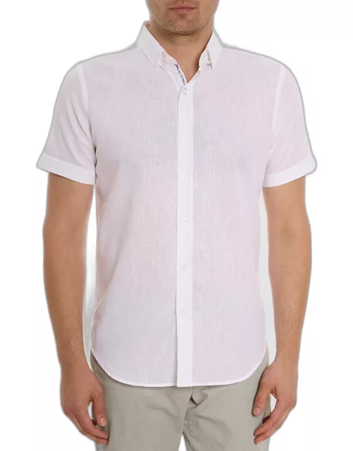 Men's Palmer Linen-Cotton Short-Sleeve Shirt