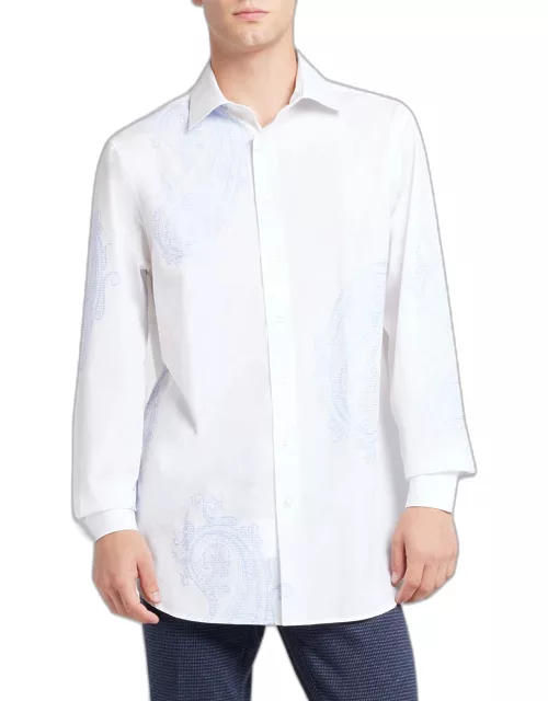 Men's Paisley Jacquard Cotton Dress Shirt