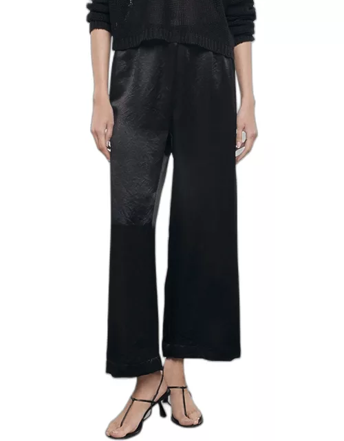 Hammered Satin Ankle Pant