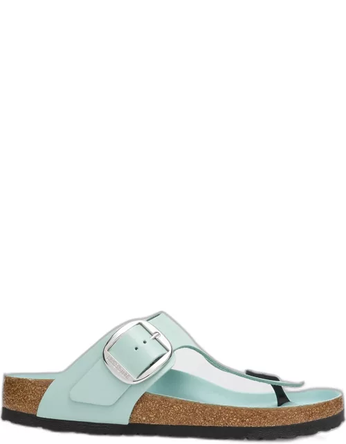 Gizeh Leather Buckle Thong Sandal