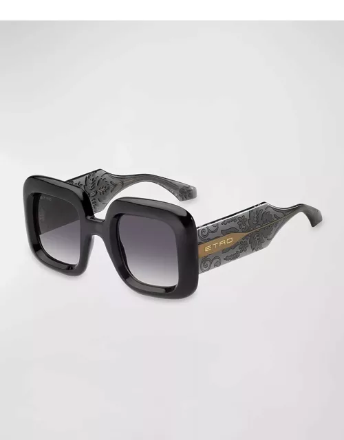 Patterned Plastic Square Sunglasse