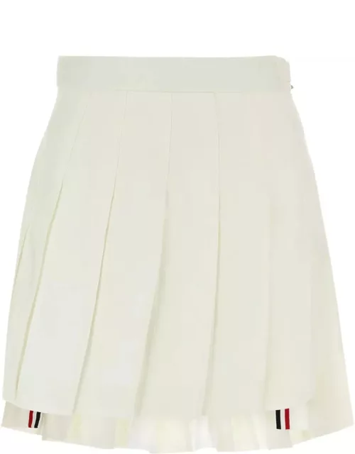 Thom Browne White Wool Skirt