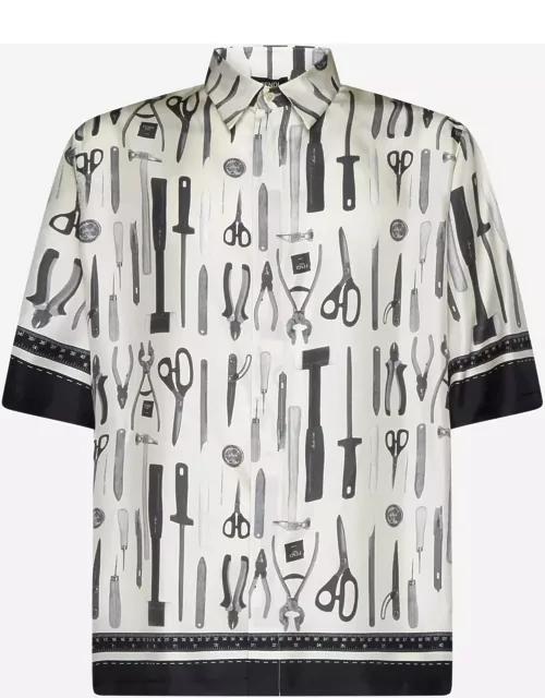 Fendi Tools Print Silk Shirt