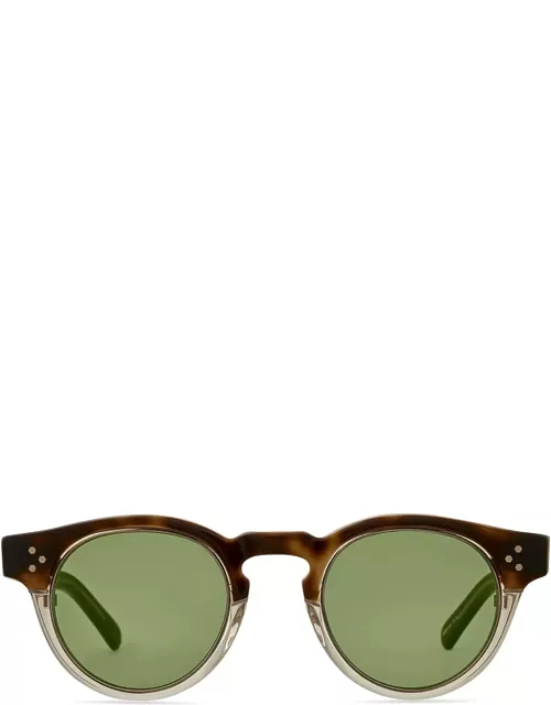 Mr. Leight Kennedy S Honeycomb Laminate-antique Gold/green Sunglasse