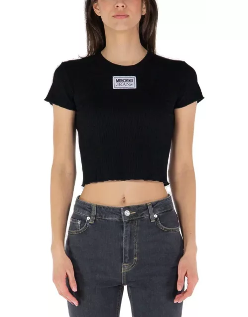 Moschino Jeans Lettuce Hem Cropped T-shirt