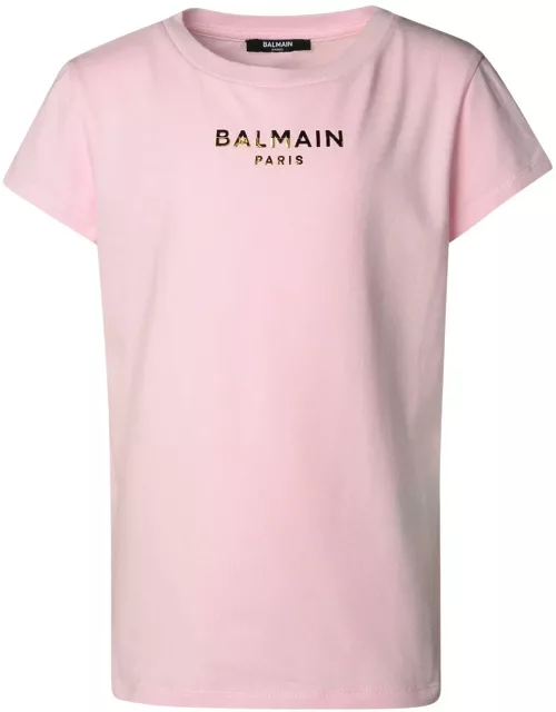 Balmain Logo Lettering Crewneck T-shirt