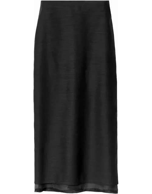Fabiana Filippi Black Wool And Silk Skirt