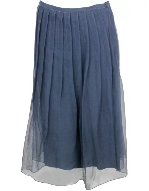 Brunello Cucinelli High-waist Pleated Midi Skirt