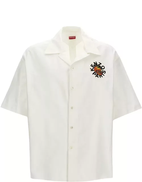 Kenzo Logo Patch Collared Short-sleeve Shirt