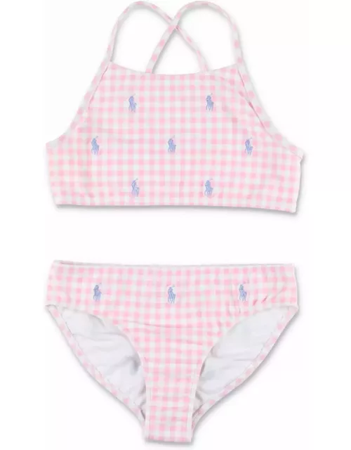 Polo Ralph Lauren Gingham Polo Pony Two-piece Swimsuit