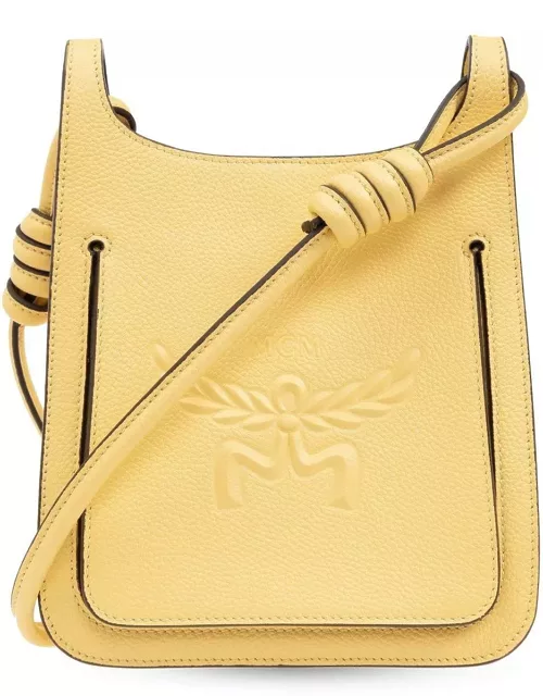 MCM Mini Himmel Logo Embossed Hobo Bag