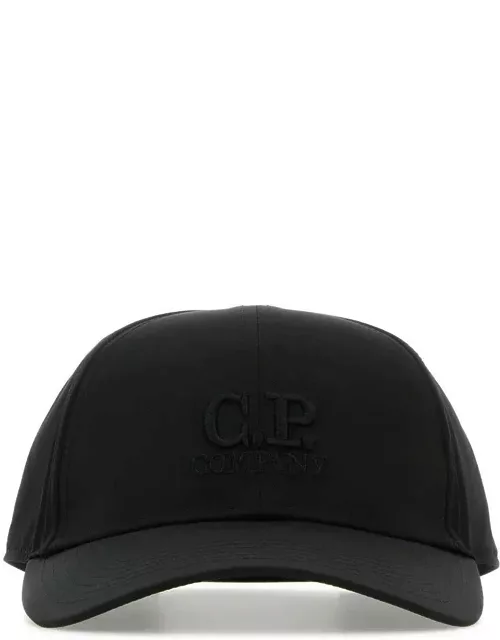 C.P. Company Black Nylon Baseball Cap