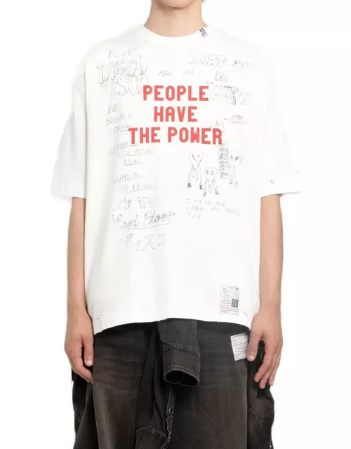 Mihara Yasuhiro Slogan Printed Crewneck T-shirt