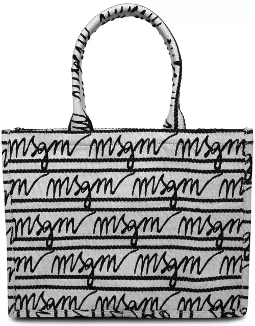 MSGM Logo Jacquard Top Handle Bag