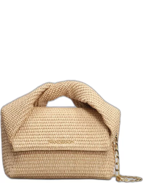 J.W. Anderson Twisted Hand Bag In Beige Cotton