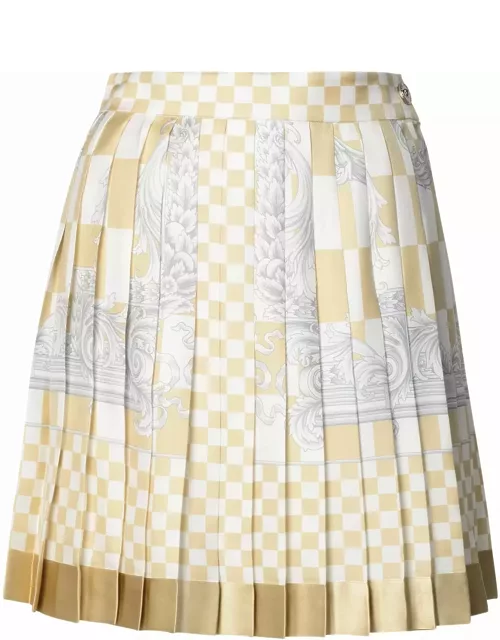 Versace barocco Beige Silk Skirt