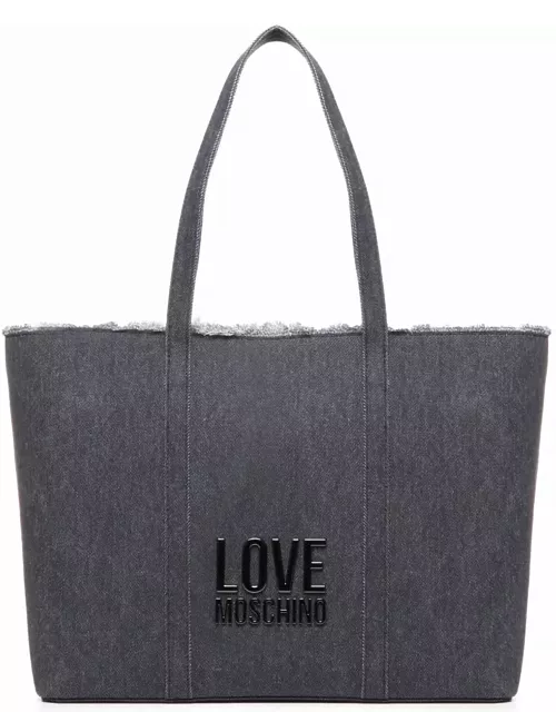 Love Moschino Denim Icon Cotton Shopper Bag