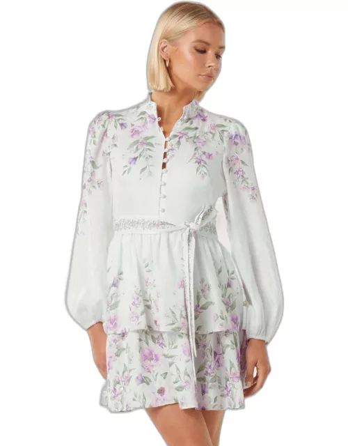 Forever New Women's Raine Printed Tiered Mini Dress in Alma Flora