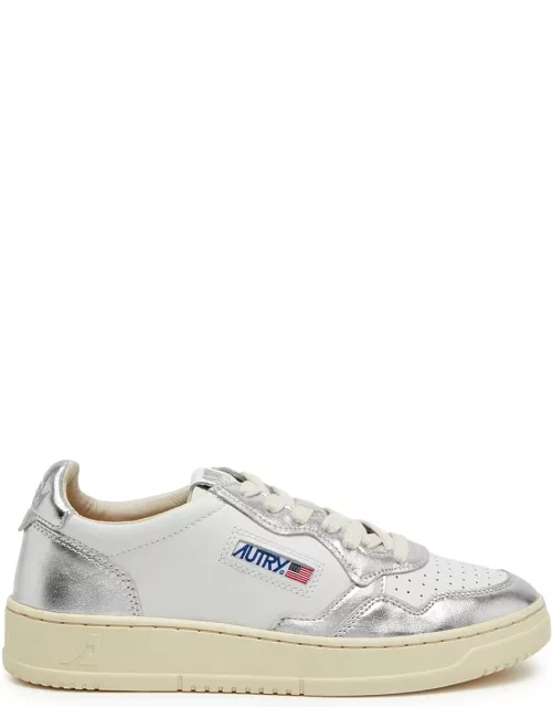Autry Medalist Panelled Metallic Leather Sneakers - Silver - 36 (IT36 / UK3)