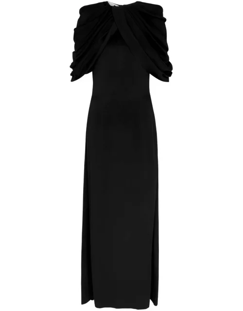 Stella Mccartney Draped Satin Maxi Dress - Black - 42 (UK10 / S)